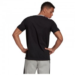 Adidas Essentials Colorblock Ανδρικό T-shirt Medium Grey Heather / Black με Λογότυπο HE4334