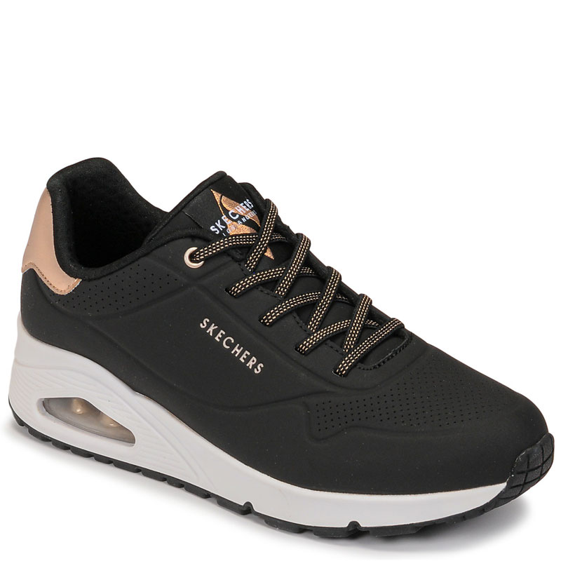 Skechers UNO - SHIMMER AWAY(155196-BLK)ΓΥΝΑΙΚΕΙΑ ΠΑΠΟΥΤΣΙΑ BLACK/GOLD