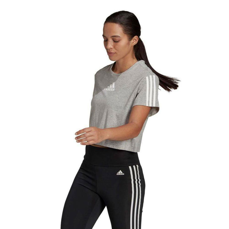 Adidas Performance Crop Tee (HD9354)ΓΚΡΙ ΓΥΝΑΙΚΕΙΟ T-SHIRT