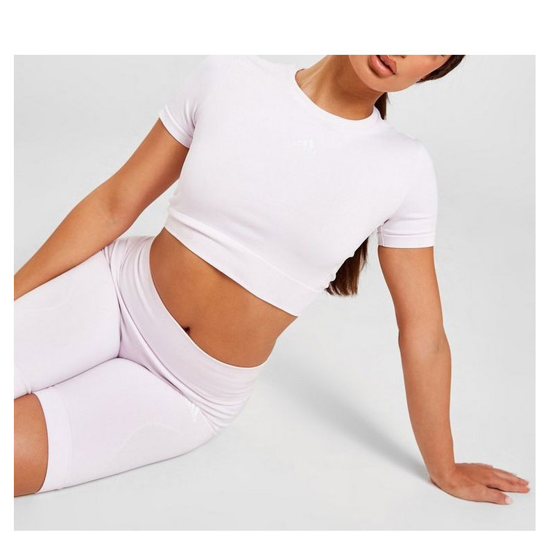 ADIDAS W SML FIT CROP TOP (HD9370)ΓΥΝΑΙΚΕΙΟ T-SHIRT ΡΟΖ