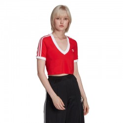 Adidas Adicolor Classics Κοντομάνικο Crop Top ΚΟΚΚΙΝΟ (HC2038)