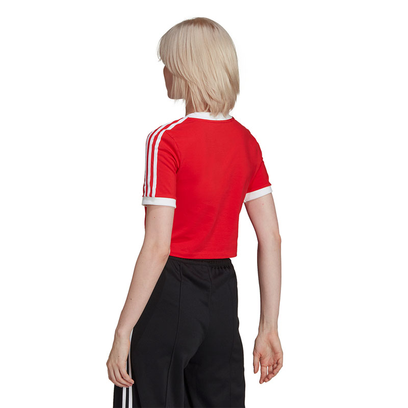 Adidas Adicolor Classics Κοντομάνικο Crop Top ΚΟΚΚΙΝΟ (HC2038)