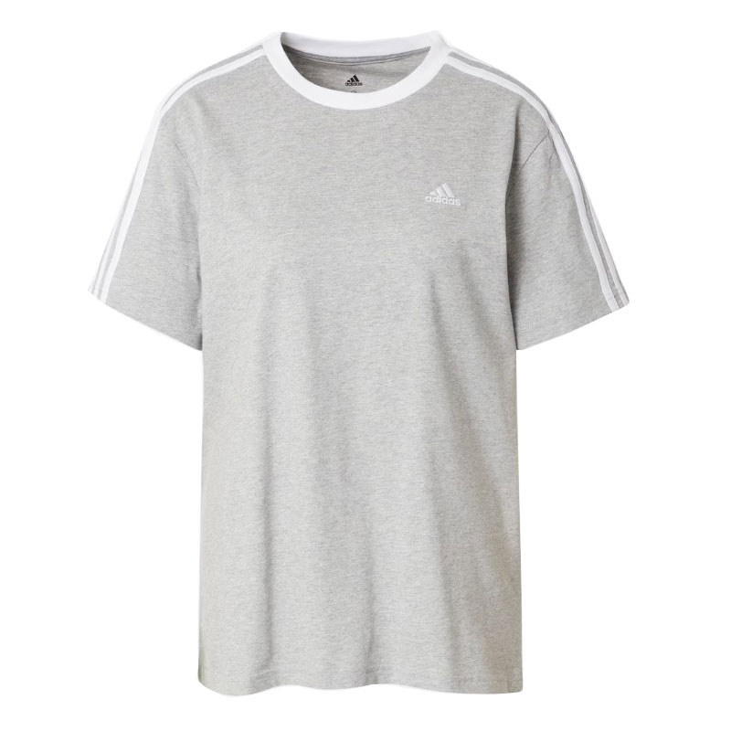 Adidas 3-Stripes Oversized Γυναικείο T-shirt Γκρι (HC0106)