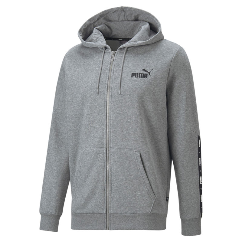 PUMA Essentials+ Tape Full-Zip Hoodie Men (670270-03)ΓΚΡΙ ΑΝΔΡΙΚΗ ΖΑΚΕΤΑ