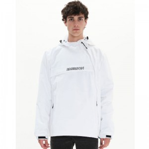 EMERSON MENS PULLOVER JACKET WIYH HOOD (222.EM10.63-WHITE)ΛΕΥΚΟ ΑΝΔΡΙΚΟ ΜΠΟΥΦΑΝ EMERSON MENS PULLOVER JACKET WIYH HOOD (222.EM10.63-WHITE)ΛΕΥΚΟ ΑΝΔΡΙΚΟ ΜΠΟΥΦΑΝ