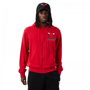 NEW ERA Chicago Bulls NBA Script Red Hoodie (60284697)ΚΟΚΚΙΝΗ ΑΝΔΡΙΚΗ ΖΑΚΕΤΑ