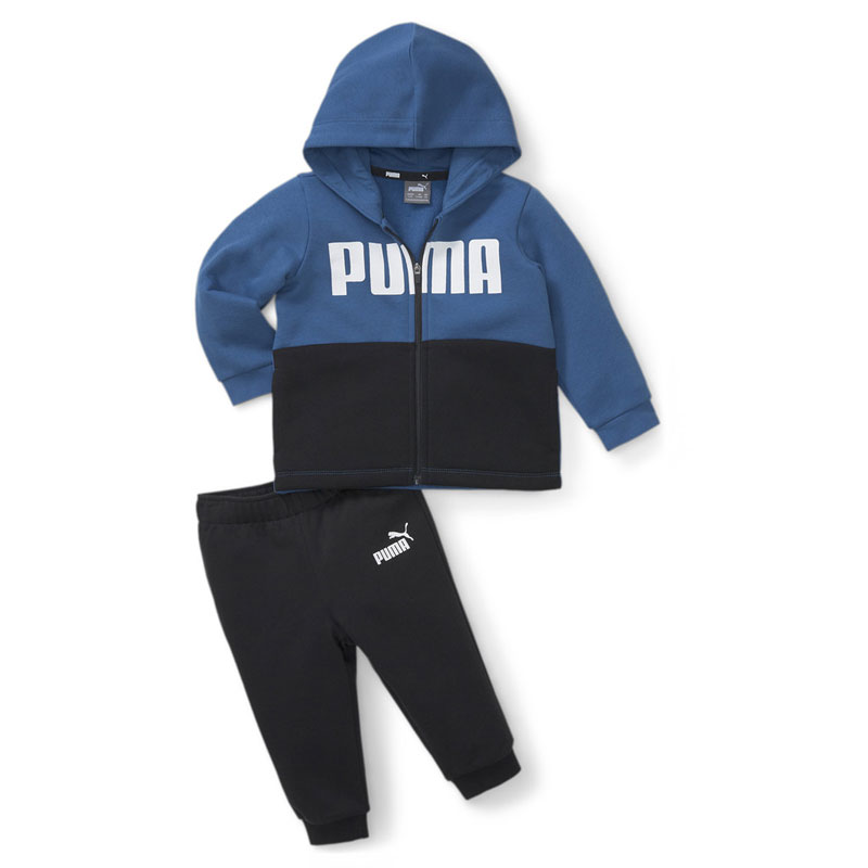 PUMA Minicats Colourblock Jogger Suit (670137-17)ΜΠΛΕ/ΜΑΥΡΟ ΒΡΕΦΙΚΟ ΣΕΤ ΦΟΡΜΑΣ