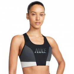 Nike Swoosh Bra Γυναικείο Αθλητικό Μπουστάκι Μαύρο (DQ5134-010)