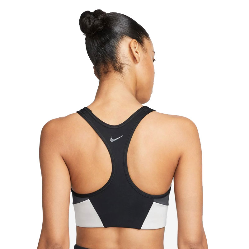 Nike Swoosh Bra Γυναικείο Αθλητικό Μπουστάκι Μαύρο (DQ5134-010)