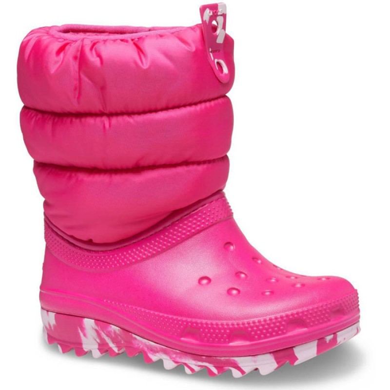 Crocs Kids Classic Neo Puff Boot  Candy pink 207684-6X0