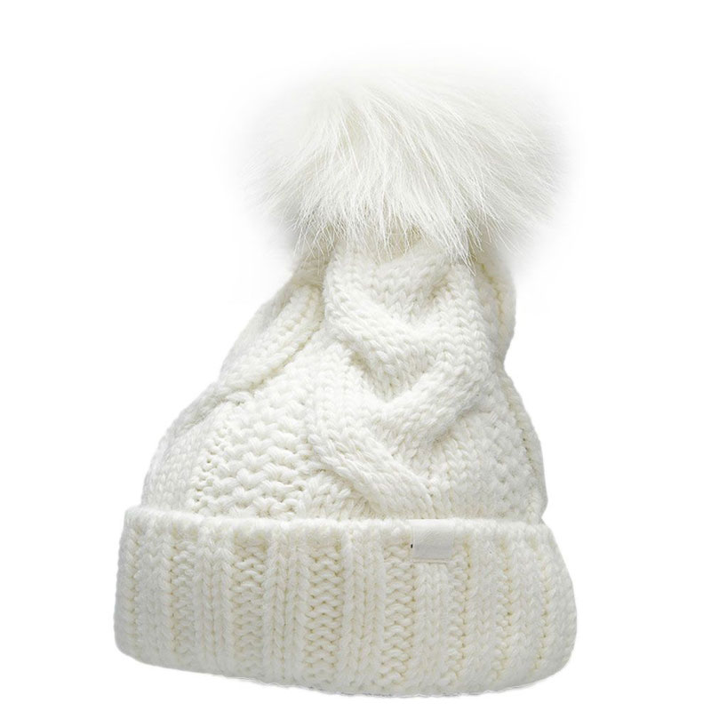 4F Γυναικείος Pom Pom Beanie Σκούφος σε Λευκό χρώμα (H4Z22-CAD010-11S)