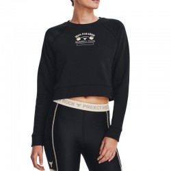 Under Armour UA Pjt Rck Hm Gym Flc Crw-BLK (1373600-001)ΜΑΥΡΗ ΓΥΝΑΙΚΕΙΑ ΦΟΥΤΕΡ ΜΠΛΟΥΖΑ