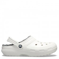 Crocs Classic Lined Clog Κλειστές Χειμερινές Ανδρικές Παντόφλες με Γούνα Λευκές (203591-10M)