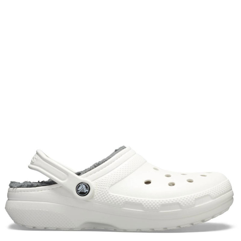 Crocs Classic Lined Clog Κλειστές Χειμερινές Ανδρικές Παντόφλες με Γούνα Λευκές (203591-10M)