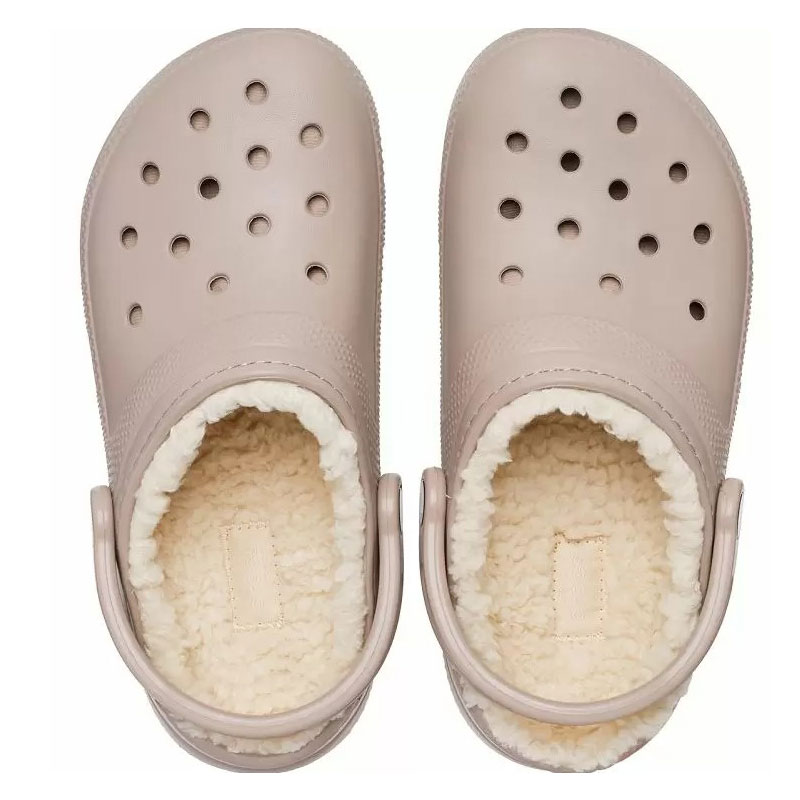 CROCS Classic Lined Clog - Mushroom/Bone (203591-2YB)Γυναικείες Παντόφλες με γούνα Μπεζ