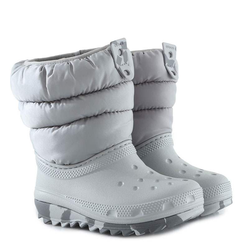 CROCS Classic Neo Puff Boot K (207684-007)ΓΚΡΙ ΠΑΙΔΙΚΕΣ ΓΑΛΟΤΣΕΣ