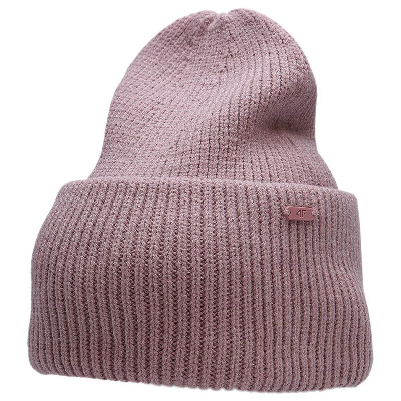 4F Beanie Γυναικείος Σκούφος με Rib Πλέξη σε Μωβ χρώμα (H4Z22-CAD007-56S)