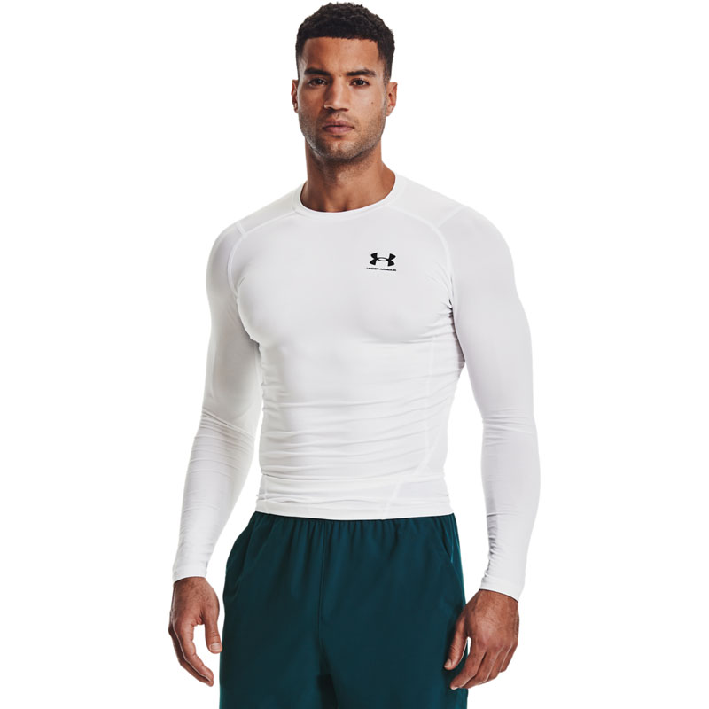 Under Armour HeatGear (1361524-100)Ανδρική Ισοθερμική Μακρυμάνικη Μπλούζα Compression Λευκή