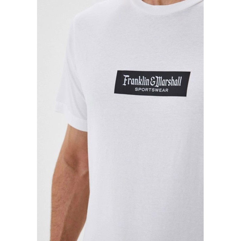 FRANKLIN MARSHALL TEE (JM3191.000.1012P01-011)ΛΕΥΚΟ ΑΝΔΡΙΚΟ T-SHIRT