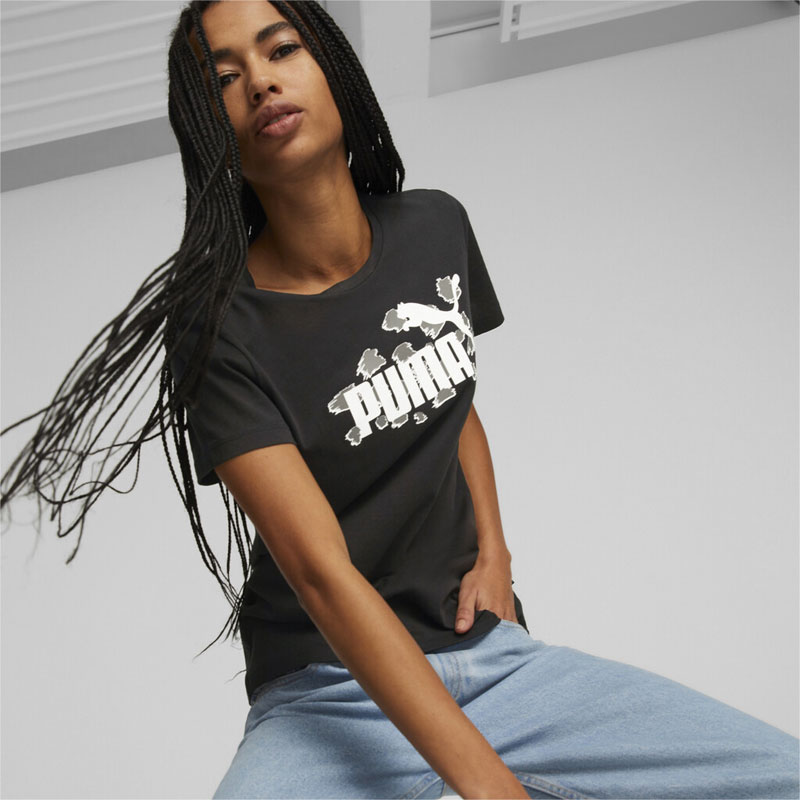 PUMA Essentials+ Animal Tee (673687-01)ΜΑΥΡΟ ΓΥΝΑΙΚΕΙΟ T-SHIRT