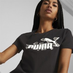 PUMA Essentials+ Animal Tee (673687-01)ΜΑΥΡΟ ΓΥΝΑΙΚΕΙΟ T-SHIRT