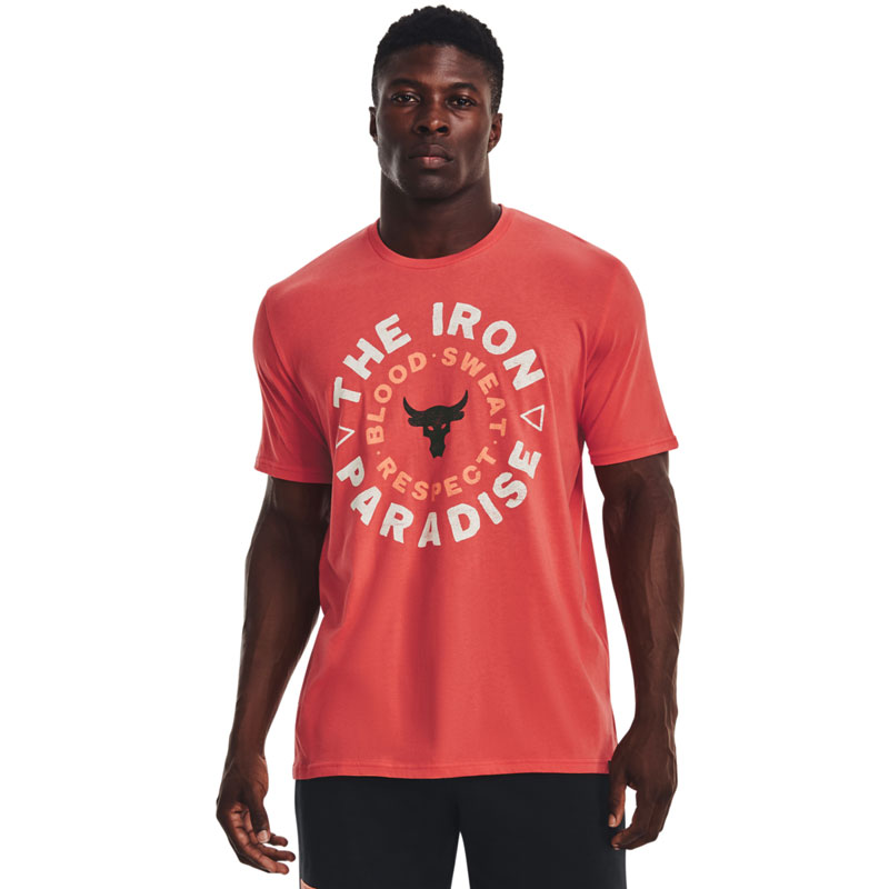 UNDER ARMOUR Project Rock BSR PARADISE Short Sleeve (1376896-872)ΑΝΔΡΙΚΟ TEE-SHIRT VERMILION