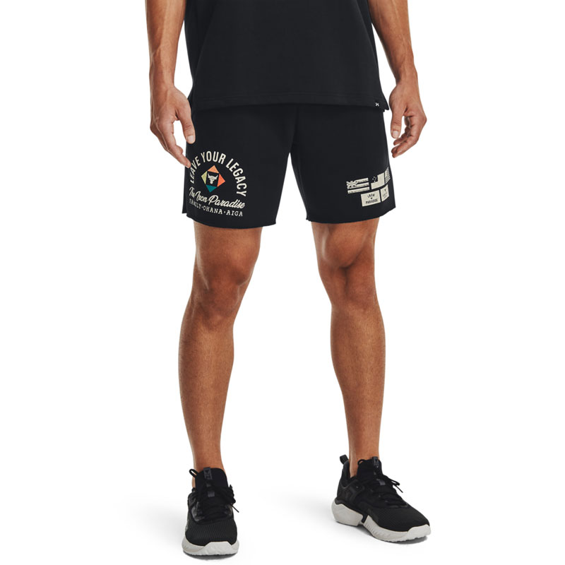 UNDER ARMOUR Project Rock Heavyweight Terry Short Fam (1377439-001)ΜΑΥΡΗ ΑΝΔΡΙΚΗ ΒΕΡΜΟΥΔΑ