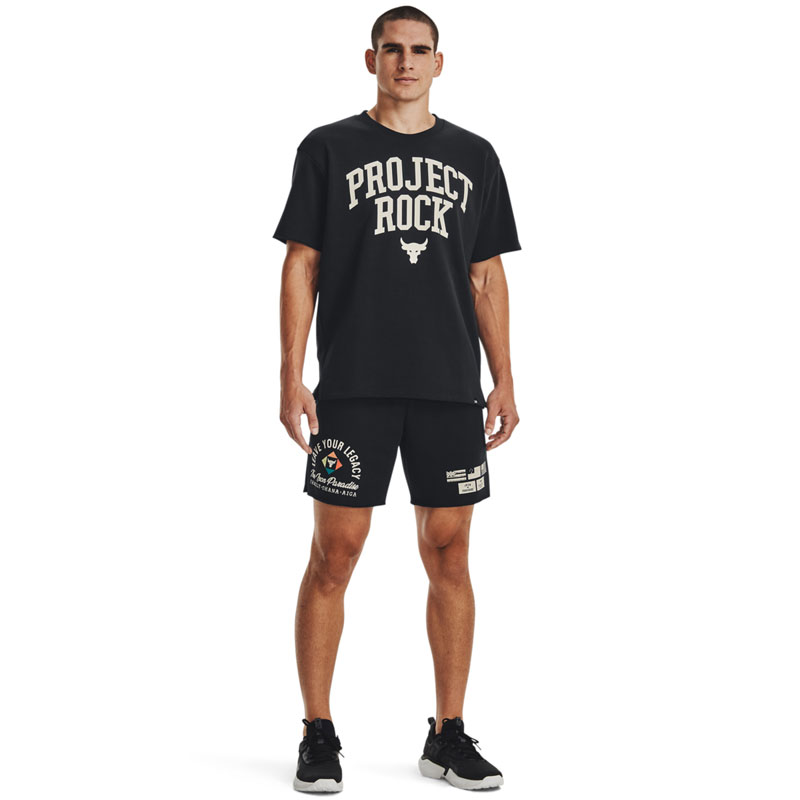 UNDER ARMOUR Project Rock Heavyweight Terry Short Fam (1377439-001)ΜΑΥΡΗ ΑΝΔΡΙΚΗ ΒΕΡΜΟΥΔΑ