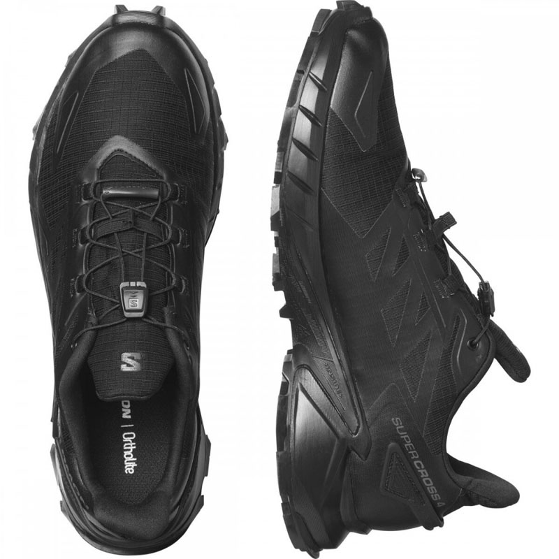 Salomon Supercross 4 GTX (417316)Ανδρικά Παπούτσια Trail Running Μαύρα Αδιάβροχα με Μεμβράνη Gore-Tex
