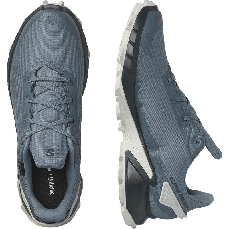 Salomon Alphacross 4 GTX (471168)Ανδρικά Παπούτσια Trail Running Μπλε Αδιάβροχα με Μεμβράνη Gore-Tex