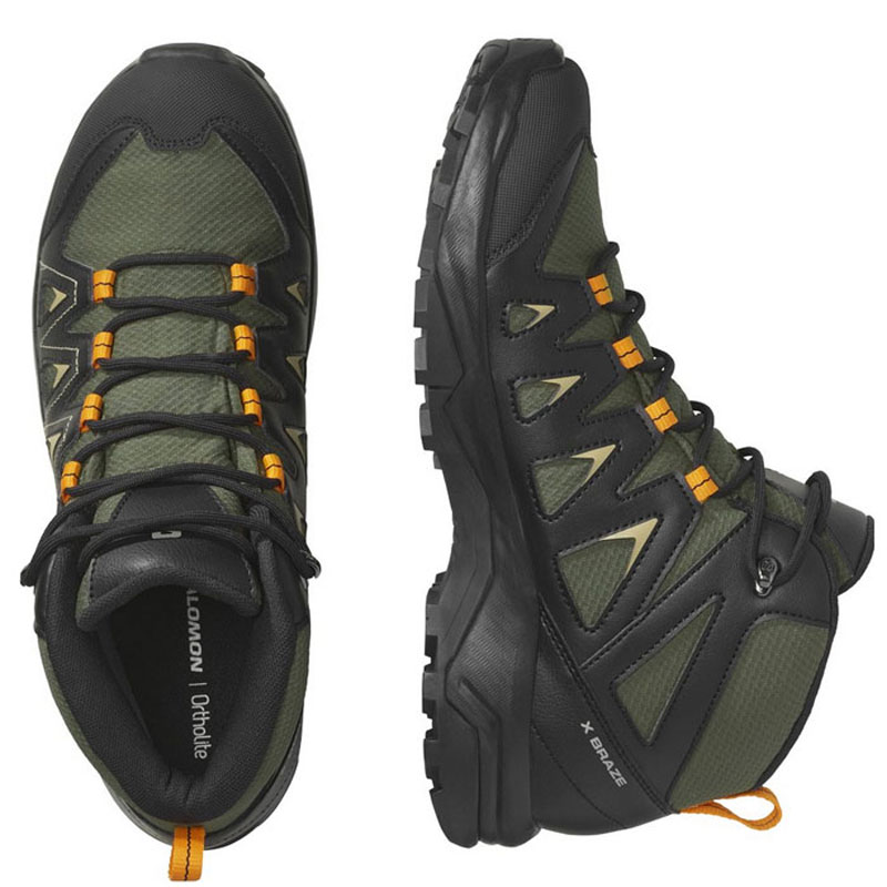 Salomon X Braze Mid GTX (471810)Ανδρικά Ορειβατικά Μποτάκια Αδιάβροχα με Μεμβράνη Gore-Tex Olive Night