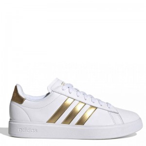 Adidas Grand Court Cloudfoam Comfort (HP9417)ΓΥΝΑΙΚΕΙΟ ΥΠΟΔΗΜΑ ΛΕΥΚΟ/ΧΡΥΣΟ