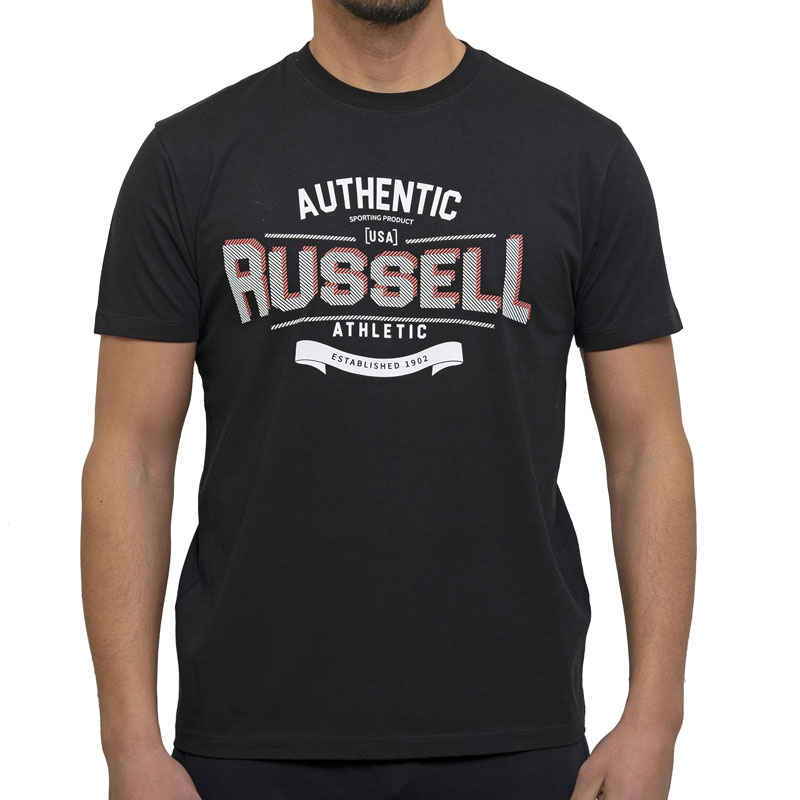 RUSSELL ARA-S/S CREWNECK TEE SHIRT (A3-008-1-IO-099)ΑΝΔΡΙΚΟ T-SHIRT ΜΑΥΡΟ