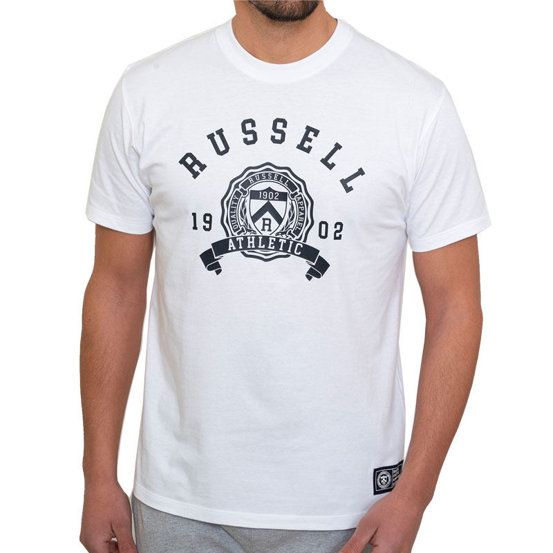 RUSSELL YALE S/S CREWNECK TEE SHIRT (A3-049-1-UW-001)ΑΝΔΡΙΚΟ T-SHIRT ΛΕΥΚΟ