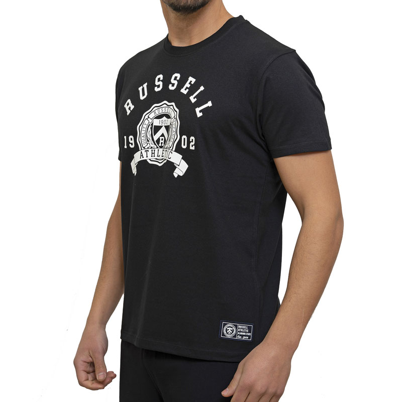 RUSSELL YALE S/S CREWNECK TEE SHIRT (A3-049-1-IO-099)ΑΝΔΡΙΚΟ ΜΑΥΡΟ T-SHIRT