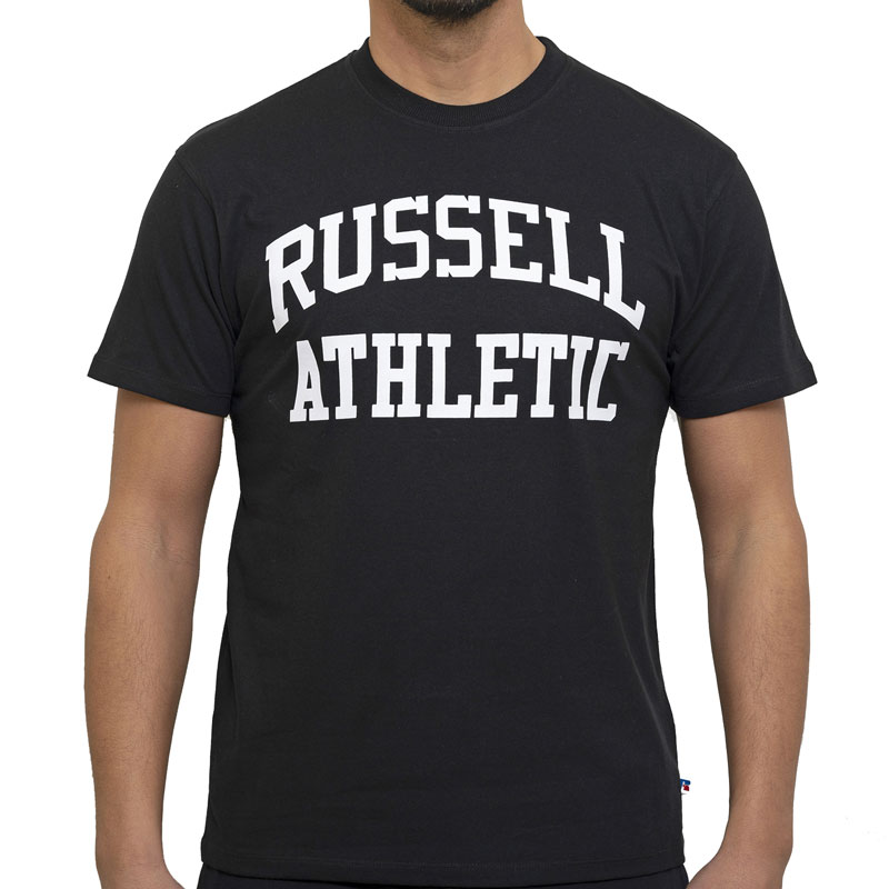 RUSSELL ICONIC S/S CREWNECK TEE SHIRT (E3-630-1-IO-099)ΜΑΥΡΟ ΑΝΔΡΙΚΟ T-SHIRT