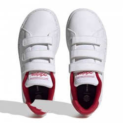 Adidas Advantage Court Hook (H06212)Παιδικά Παπουτσια ΛΕΥΚΟ/ΚΟΚΚΙΝΟ