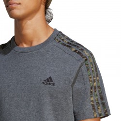 ADIDAS ESSENTIALS SINGLE JERSEY 3-STRIPES T-SHIRT (IC9344)ΓΚΡΙ ΑΝΔΡΙΚΟ