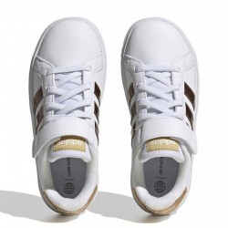 Adidas Grand Court 2.0 EL K (GY2577)Παιδικά Παπουτσια ΛΕΥΚΟ/ΧΡΥΣΟ