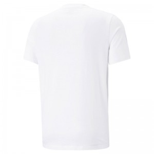 Puma Ανδρικό T-shirt ΛΕΥΚΟ με Στάμπα+ TAPE  673363-02 Puma Ανδρικό T-shirt ΛΕΥΚΟ με Στάμπα+ TAPE  673363-02