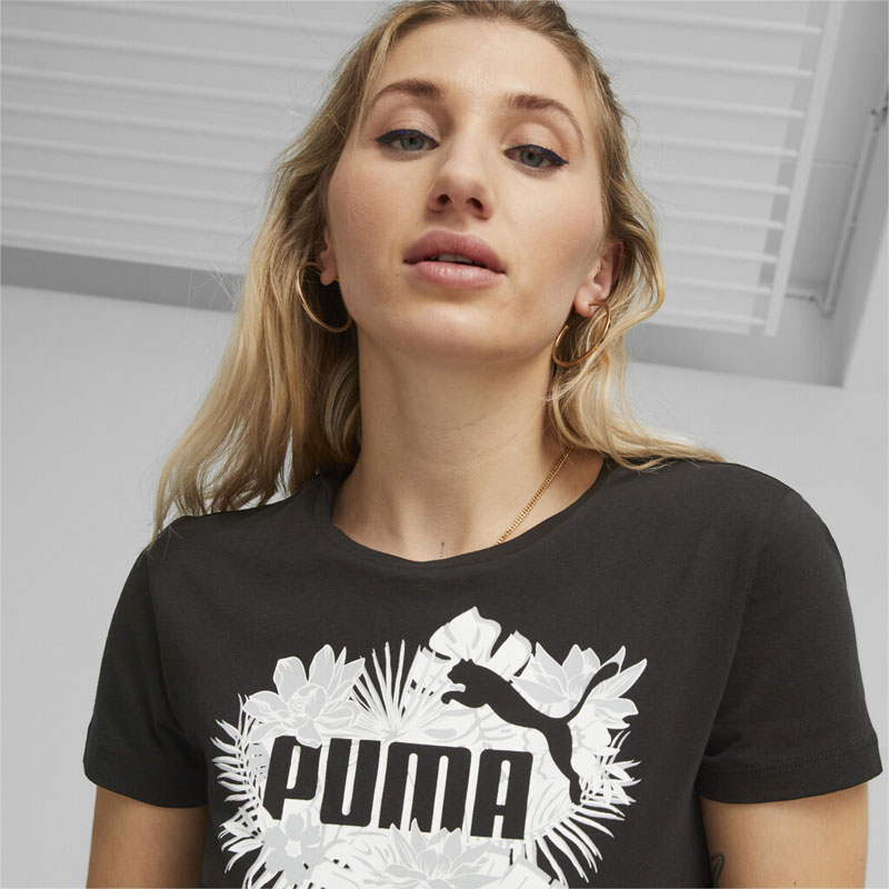 PUMA ESS FLOWER POWER TEE ΓΥΝΑΙΚΕΙΑ ΜΠΛΟΥΖΑ ΜΑΥΡΗ  (673691-01)