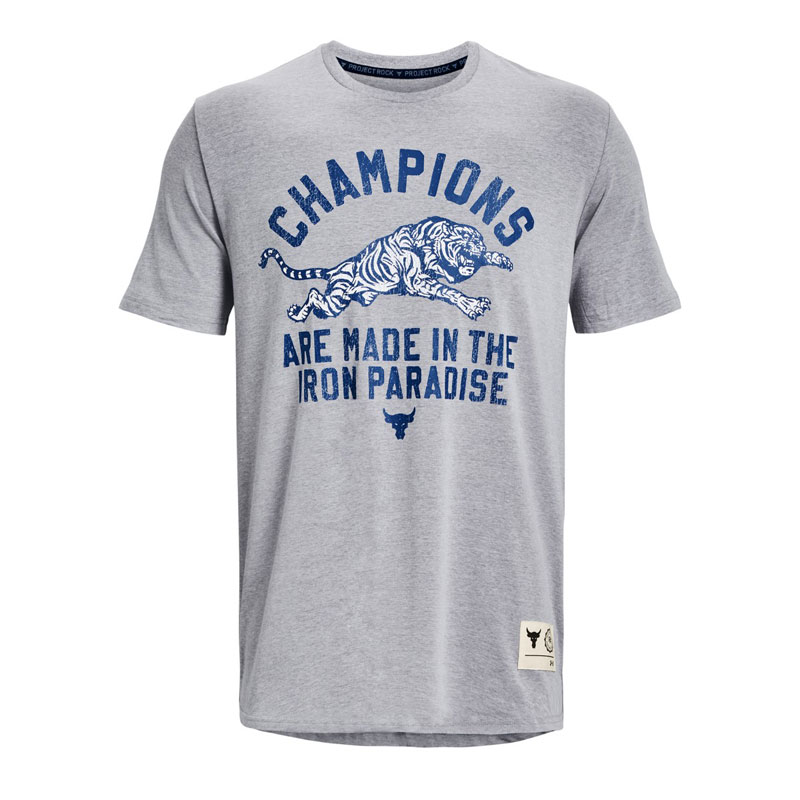 UNDER ARMOUR PROJECT ROCK CHAMP SS (1376897-035)ΑΝΔΡΙΚΟ T-SHIRT ΓΚΡΙ