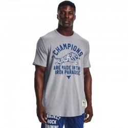 UNDER ARMOUR PROJECT ROCK CHAMP SS (1376897-035)ΑΝΔΡΙΚΟ T-SHIRT ΓΚΡΙ