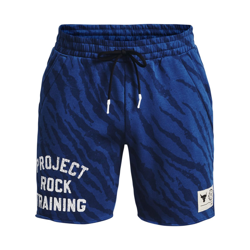 UNDER ARMOUR Pjt Rock Rival Printed Short (1377445-471)ΑΝΔΡΙΚΗ ΒΕΡΜΟΥΔΑ Blue Mirage/White/Black