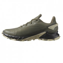 Salomon Alphacross 4 GTX (471169)Ανδρικά Παπούτσια Trail Running ΧΑΚΙ Αδιάβροχα με Μεμβράνη Gore-Tex