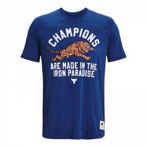 Under Armour Project Rock Champ SS (1376897-471) Ανδρικό T-shirt Μπλε Under Armour Project Rock Champ SS (1376897-471) Ανδρικό T-shirt Μπλε