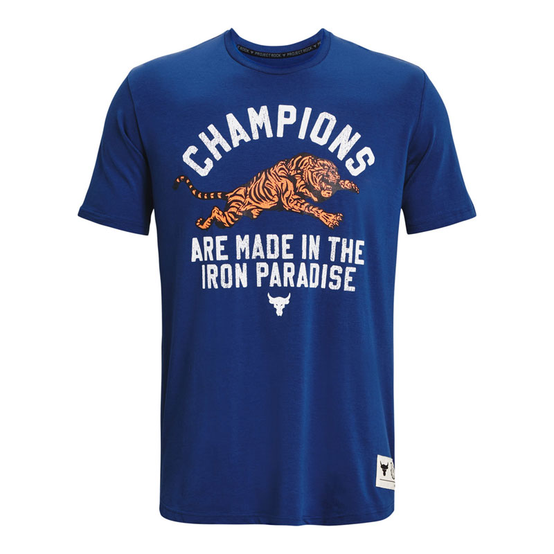 Under Armour Project Rock Champ SS (1376897-471) Ανδρικό T-shirt Μπλε