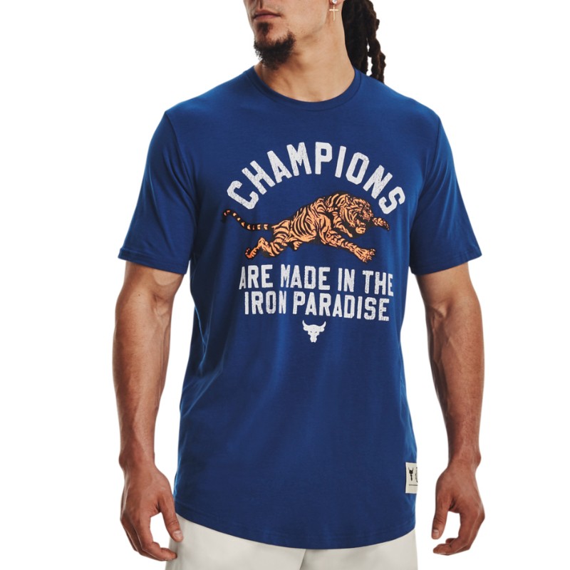 Under Armour Project Rock Champ SS (1376897-471) Ανδρικό T-shirt Μπλε