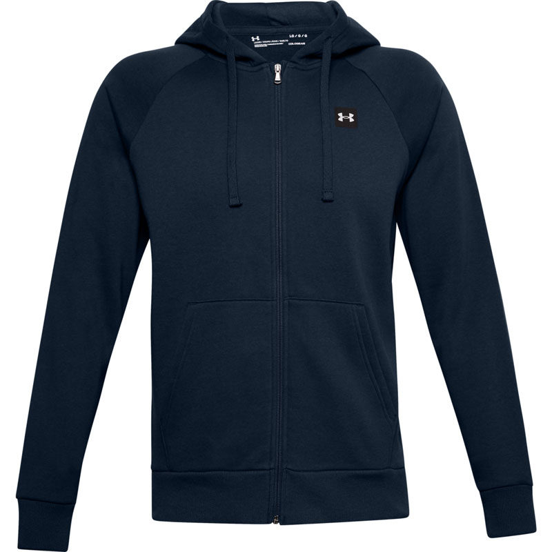 Under Armour Rival Fleece FZ Hoodie (1357111-408)Ανδρική Φούτερ Ζακέτα με Κουκούλα και Τσέπες Navy Μπλε