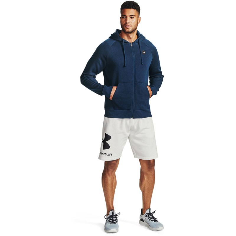 Under Armour Rival Fleece FZ Hoodie (1357111-408)Ανδρική Φούτερ Ζακέτα με Κουκούλα και Τσέπες Navy Μπλε